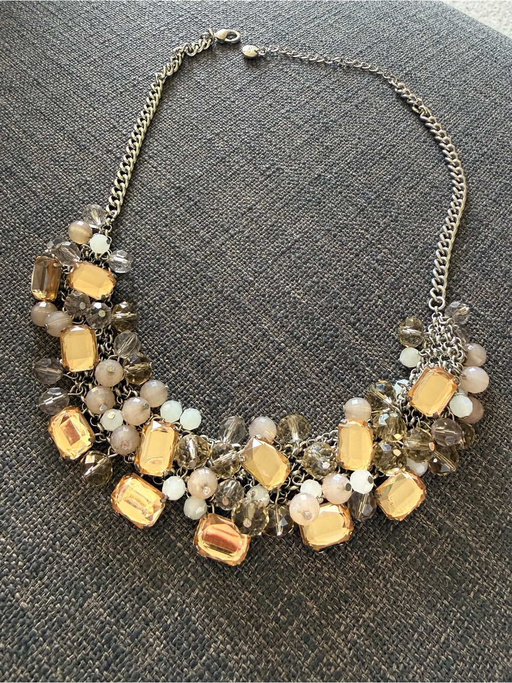 LOFT Statement Gold Crystal Bib Necklace - Women Jewelry